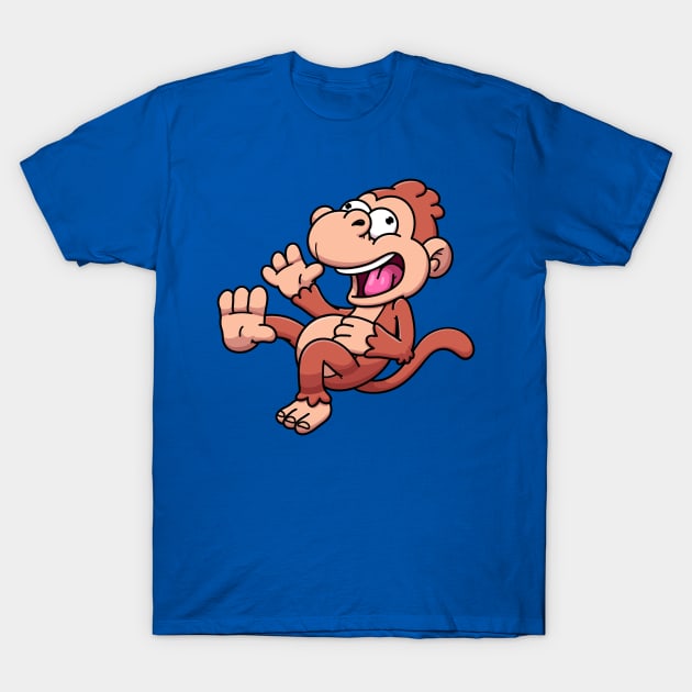 Crazy Laughing Monkey T-Shirt by TheMaskedTooner